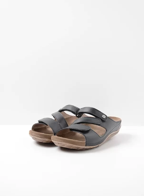 Volle voeten | Slippers<Wolky Jasper zwart leer