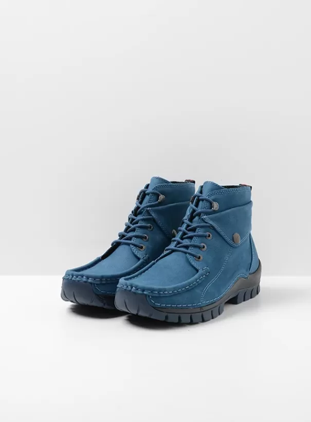 Hielspoor | Veterschoenen<Wolky Jump atlantisch blauw nubuck