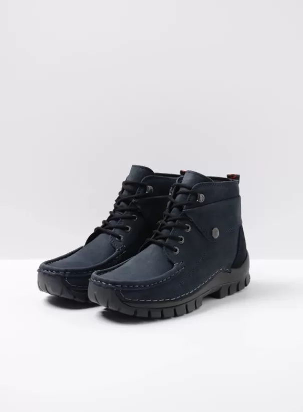 Hielspoor | Veterschoenen<Wolky Jump blauw nubuck