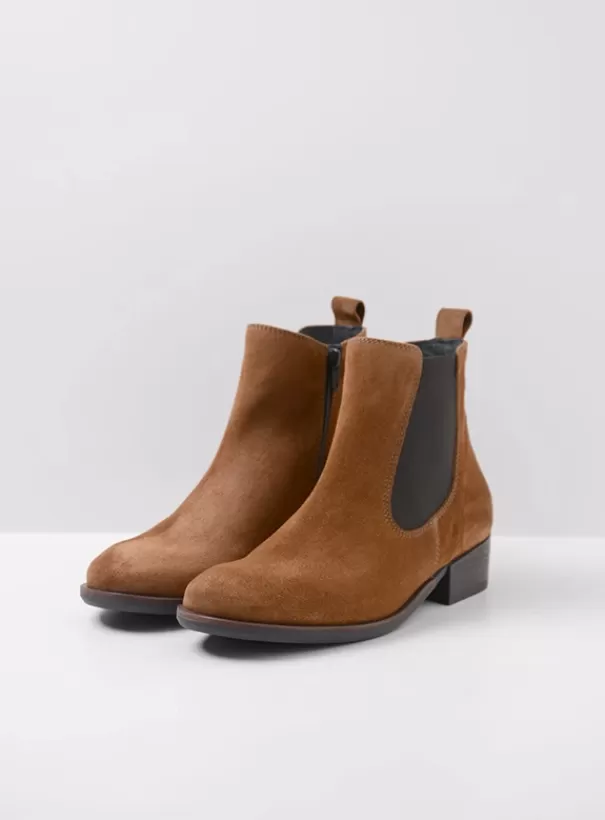 Enkellaarsjes<Wolky Masala cognac suede