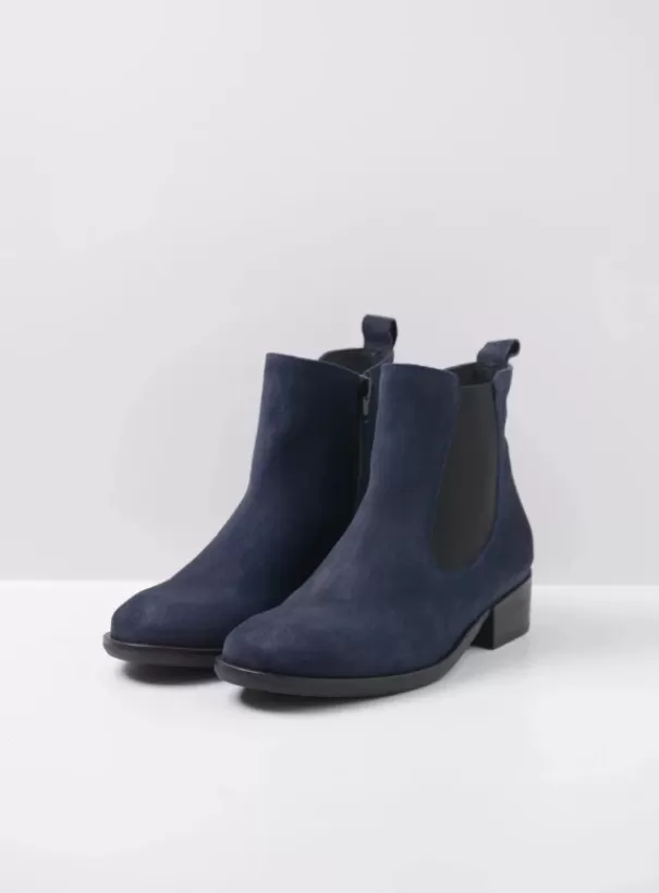 Enkellaarsjes<Wolky Masala blauw suede