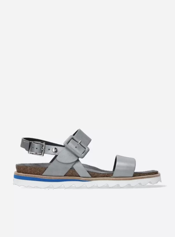 Sandalen<Wolky Minori zilvergrijs leer