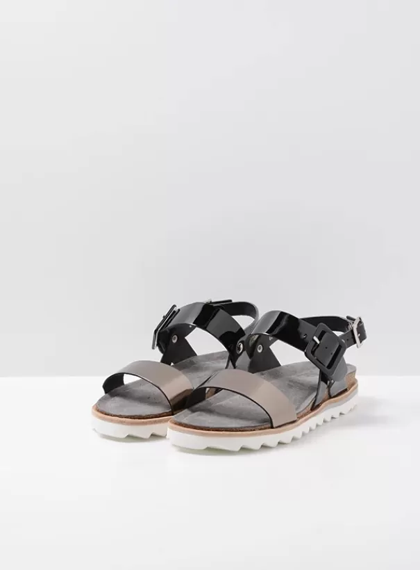 Sandalen<Wolky Minori zwart/brons lak