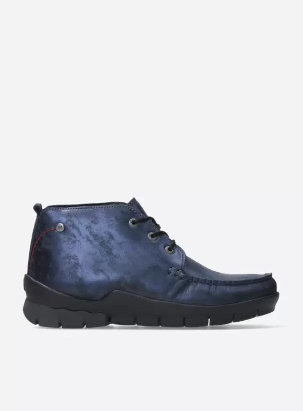 Veterschoenen<Wolky Misty blauw metallic nubuck