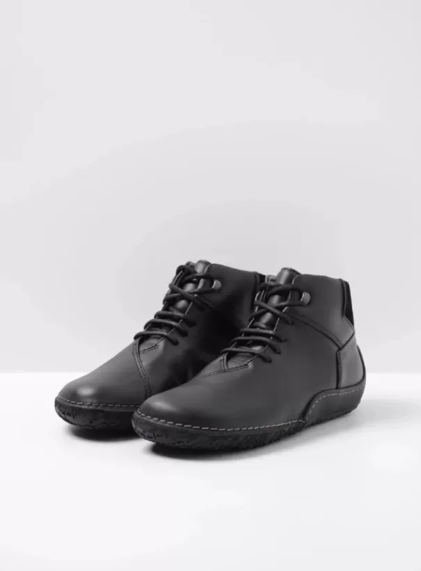 Veterschoenen<Wolky Mokola zwart leer