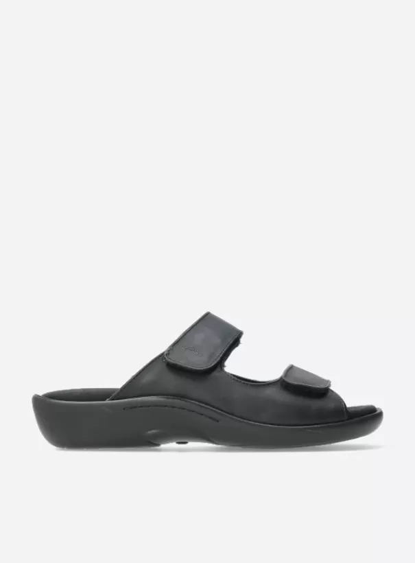 Slippers | Voorjaar/zomer 2024<Wolky Nepeta zwart leer