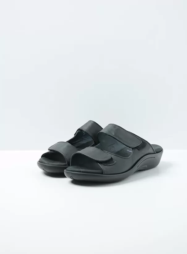 Slippers | Voorjaar/zomer 2024<Wolky Nepeta zwart leer