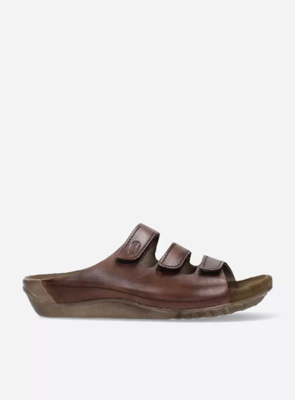 Slippers | Voorjaar/zomer 2024<Wolky Nomad cognac geolied leer