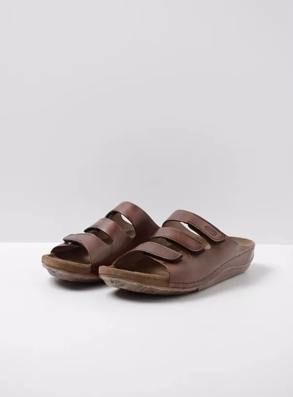 Slippers | Voorjaar/zomer 2024<Wolky Nomad cognac geolied leer