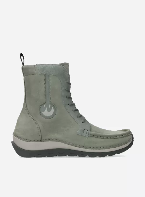 Laarzen | Veterschoenen<Wolky Ocean grijsgroen nubuck