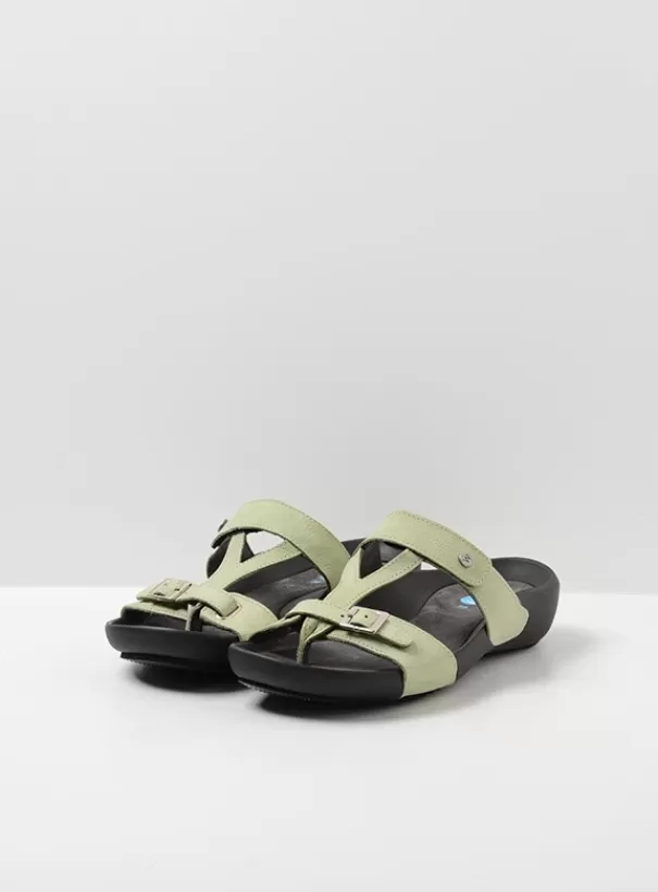 Slippers<Wolky O'Connor lichtgroen nubuck