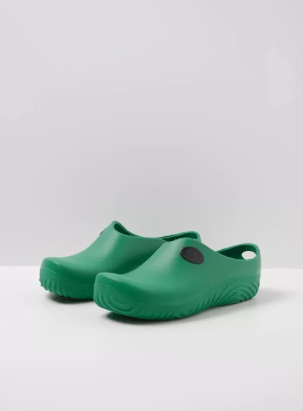 Klompen<Wolky OK Clog-Klomp groen fluor PU