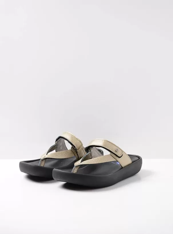 Slippers | Voorjaar/zomer 2024<Wolky Peace goud leer