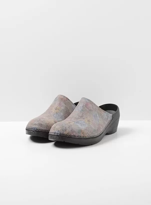 Klompen<Wolky PRO-Clog flower taupe