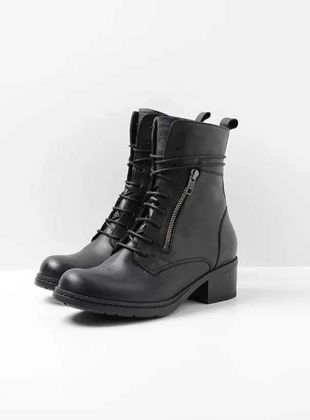 Biker boots | Laarzen<Wolky Rimbley zwart leer