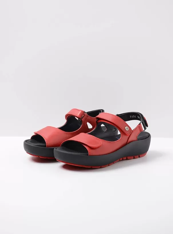 Sandalen<Wolky Rio rood leer