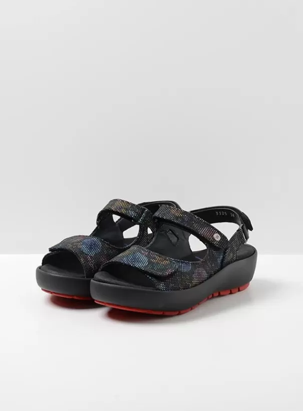 Sandalen<Wolky Rio flower zwart