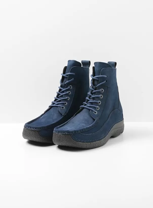 Veterschoenen<Wolky Roll Boot blauw nubuck