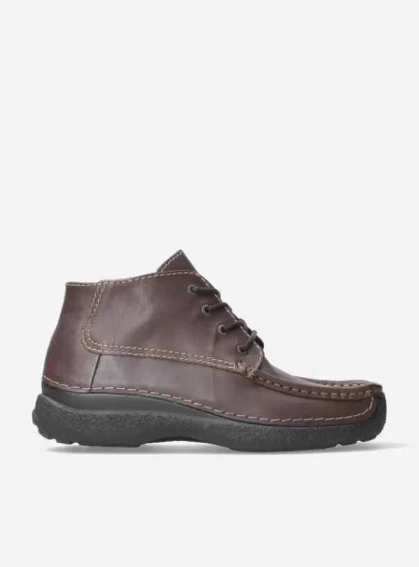 Comfortschoenen | Veterschoenen<Wolky Roll Moc Men bruin leer