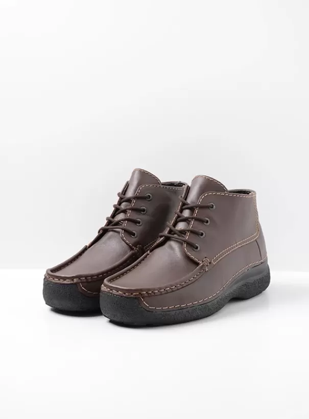 Comfortschoenen | Veterschoenen<Wolky Roll Moc Men bruin leer