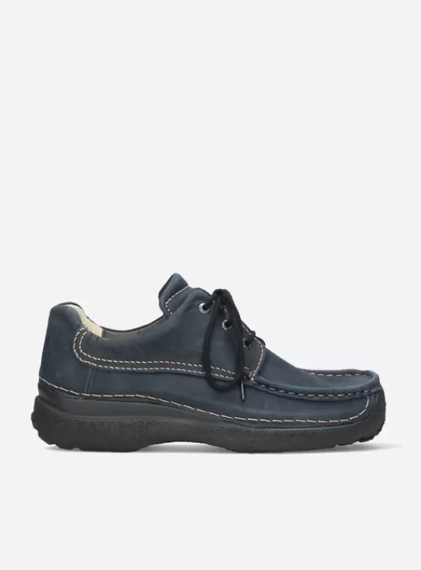 Comfortschoenen | Veterschoenen<Wolky Roll Shoe Men blauw nubuck