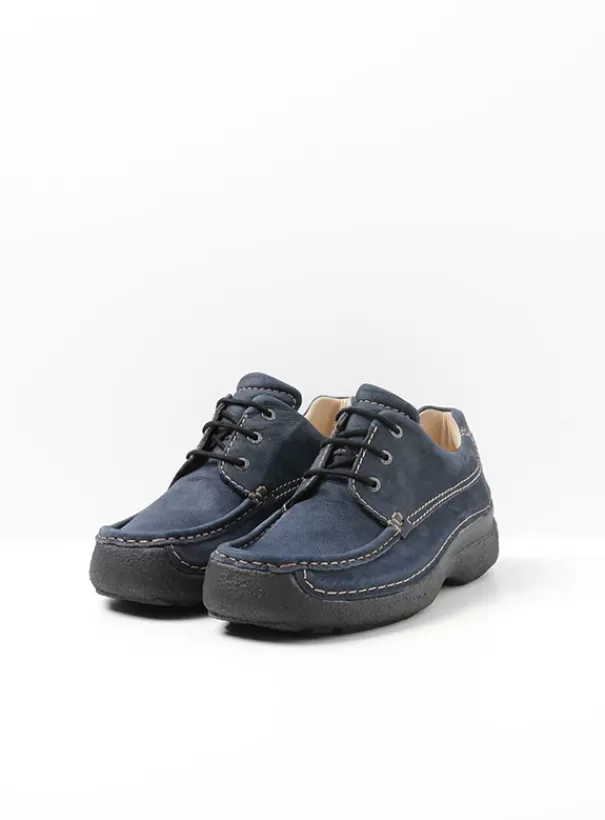 Comfortschoenen | Veterschoenen<Wolky Roll Shoe Men blauw nubuck