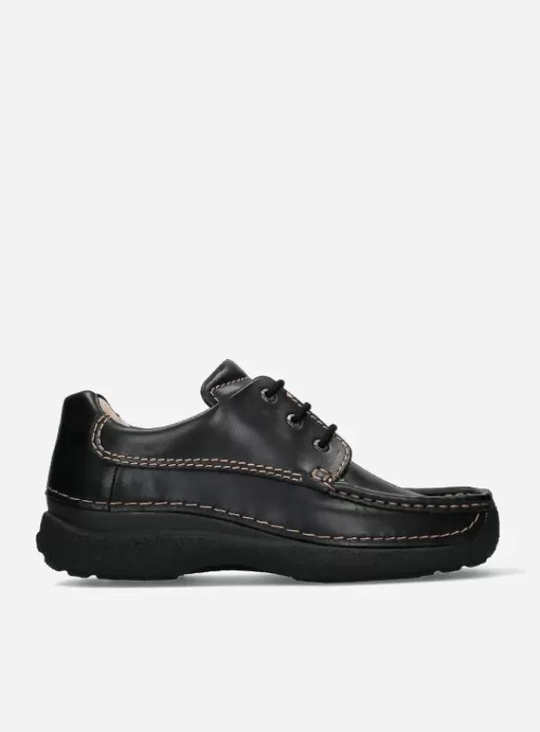 Comfortschoenen | Veterschoenen<Wolky Roll Shoe Men zwart leer