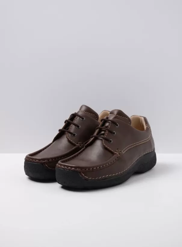 Comfortschoenen | Veterschoenen<Wolky Roll Shoe Men bruin leer