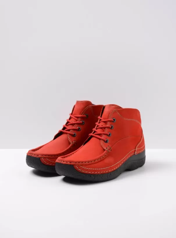 Hielspoor | Veterschoenen<Wolky Roll Shoot donkerrood nubuck