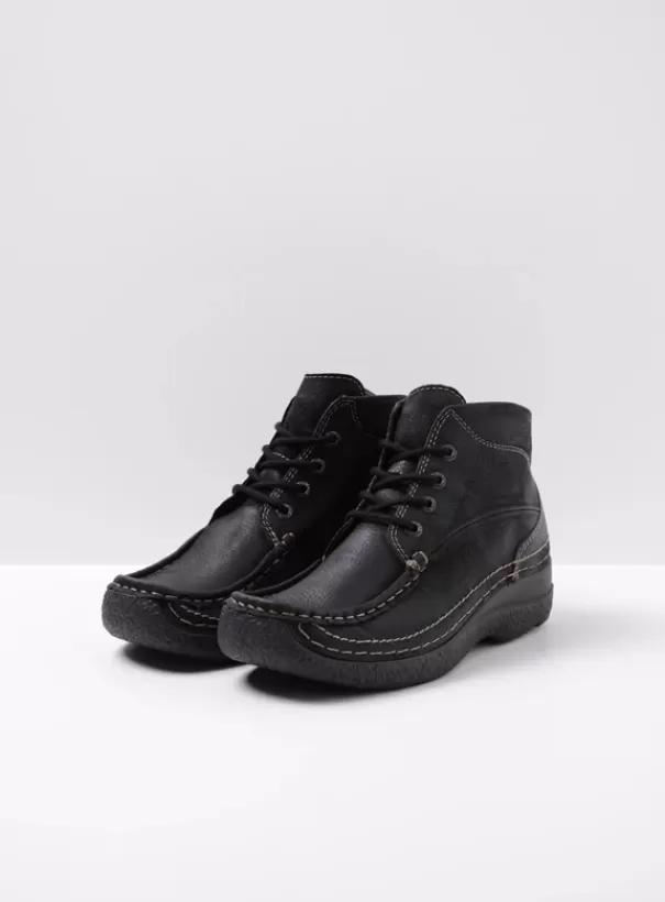 Hielspoor | Veterschoenen<Wolky Roll Shoot zwart nubuck