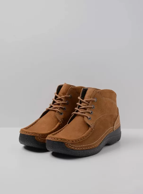 Hielspoor | Veterschoenen<Wolky Roll Shoot cognac nubuck