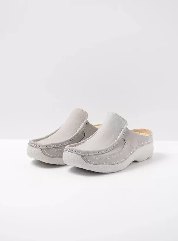 Slippers | Klompen<Wolky Roll Slide lichtgrijs nubuck