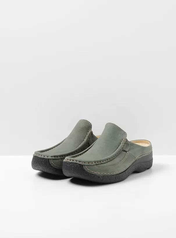 Slippers | Klompen<Wolky Roll Slide saliegroen nubuck