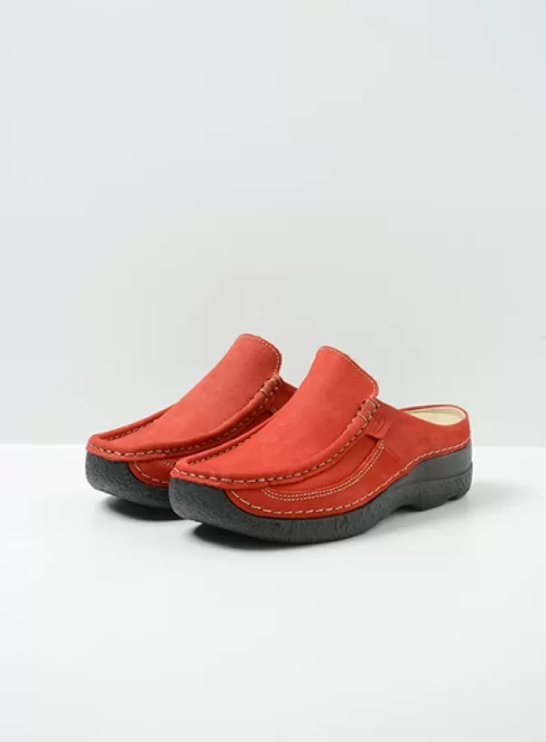 Slippers | Klompen<Wolky Roll Slide donkerrood nubuck