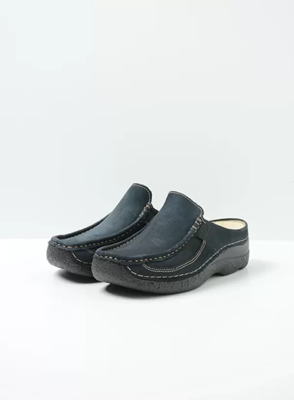 Slippers | Klompen<Wolky Roll Slide blauw nubuck