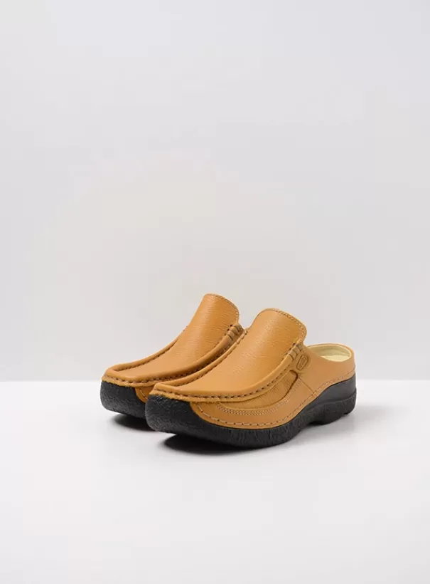 Slippers | Klompen<Wolky Roll Slide oker leer