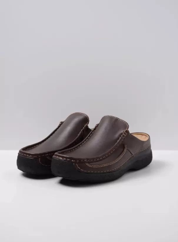 Slippers | Klompen<Wolky Roll Slide men bruin leer