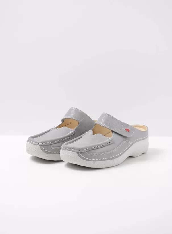 Hielspoor | Slippers<Wolky Roll Slipper lichtgrijs nubuck