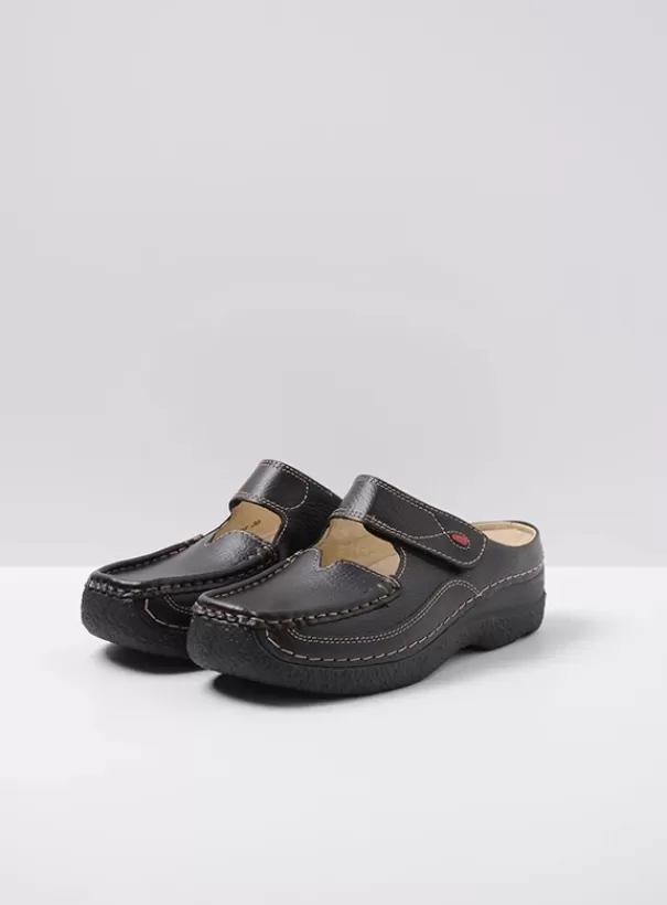 Hielspoor | Slippers<Wolky Roll Slipper zwart leer