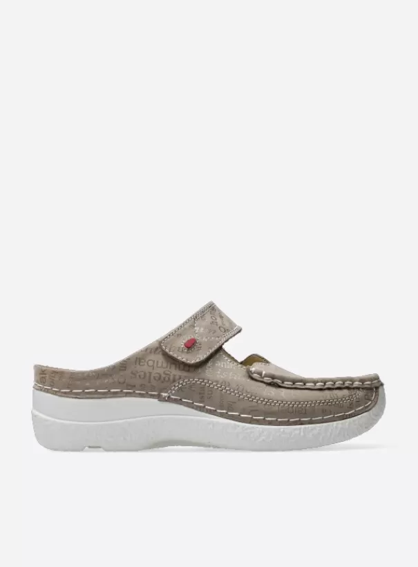 Hielspoor | Slippers<Wolky Roll Slipper taupe letter nubuck