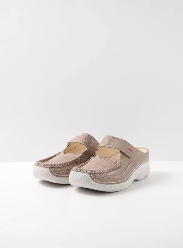 Hielspoor | Slippers<Wolky Roll Slipper taupe letter nubuck