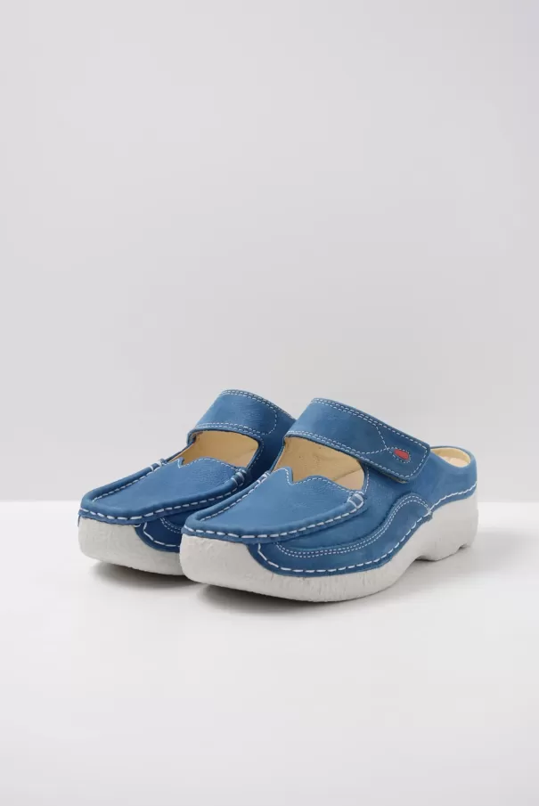 Hielspoor | Slippers<Wolky Roll Slipper dodger blauw nubuck