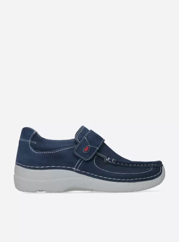 Instappers | Bandschoenen<Wolky Roll Strap denim nubuck