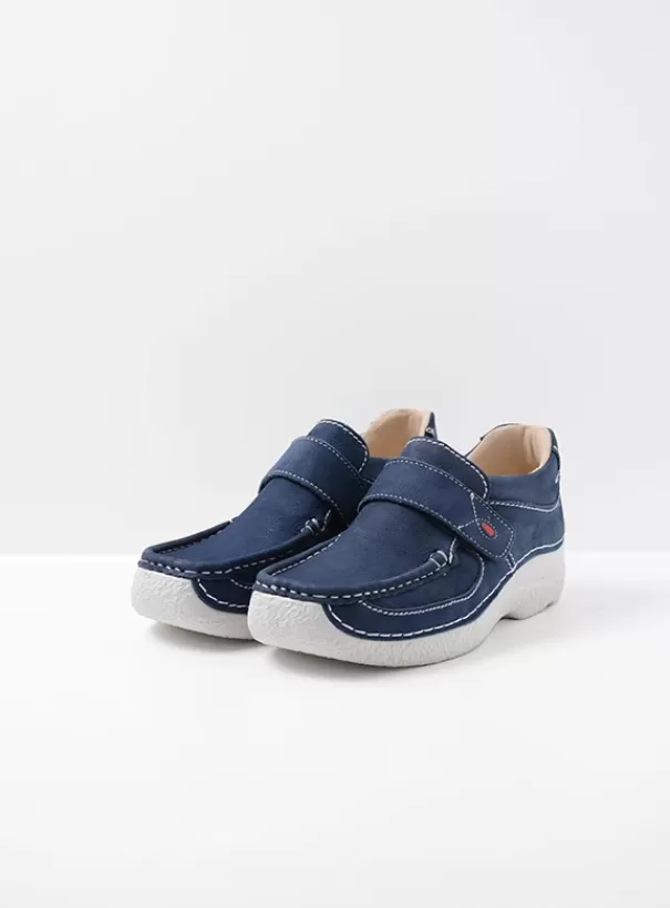 Instappers | Bandschoenen<Wolky Roll Strap denim nubuck