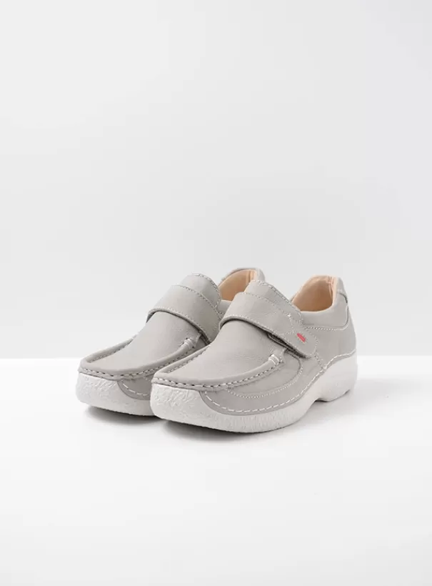 Instappers | Bandschoenen<Wolky Roll Strap lichtgrijs nubuck