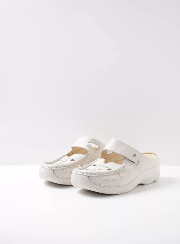 Slippers | Klompen<Wolky Roll Talaria creme wit leer