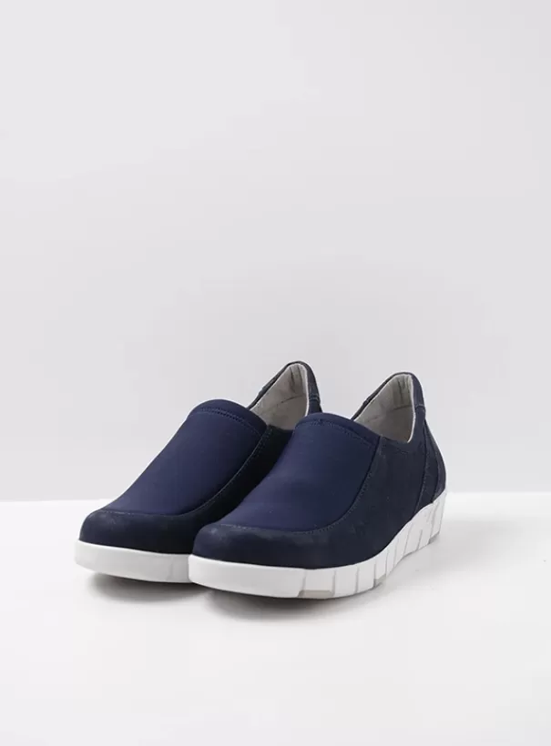 Instappers<Wolky Salton blauw zomer nubuck