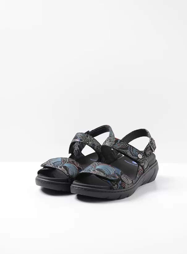 Sandalen | Voorjaar/zomer 2024<Wolky Santorini zwart/blauw suede