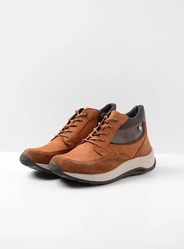 Wandelschoenen | Veterschoenen<Wolky Scone cognac combi leer