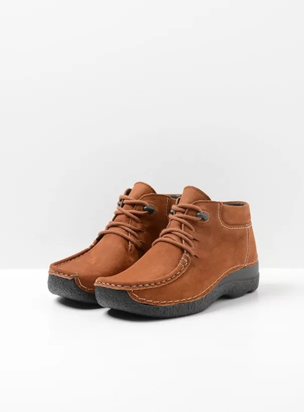 Veterschoenen<Wolky Seamy Moc cognac nubuck